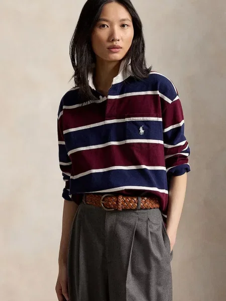 Tricou polo Polo Ralph Lauren cu dungi din jerseu