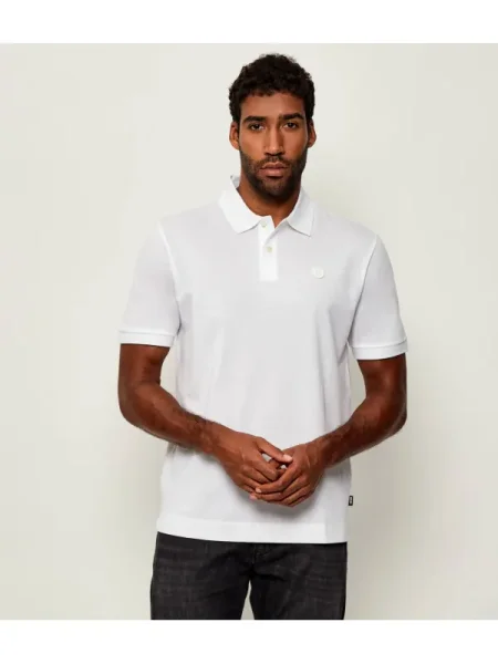 BOSS BLACK Polo C-Parris | mercerizat alb