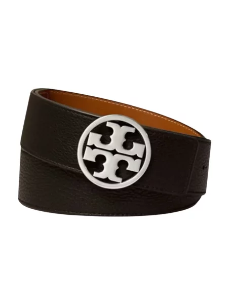 Pasek Tory Burch skórzany dwustronny czarny