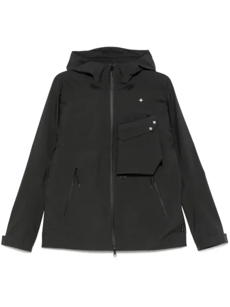Geacă Stone Island cu glugă cu strasuri gri