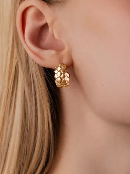 Позолочені сережки Lilou Snake