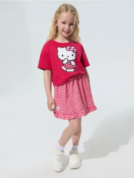 Sinsay Set: tričko a sukně Hello Kitty vícebarevná