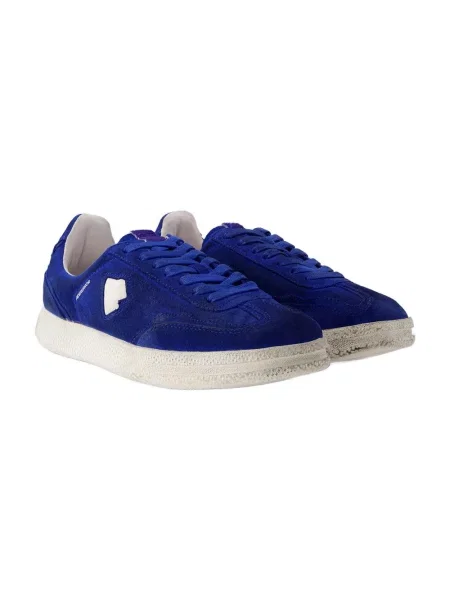 Sneakersy Ader Error skórzane z logo niebieskie