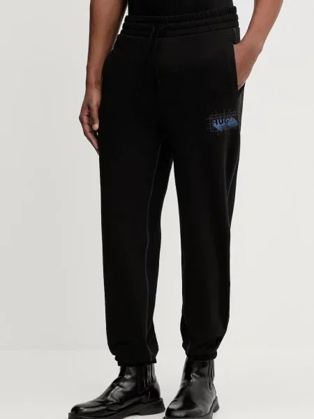 Спортивные штаны Hugo Blue с принтом черные