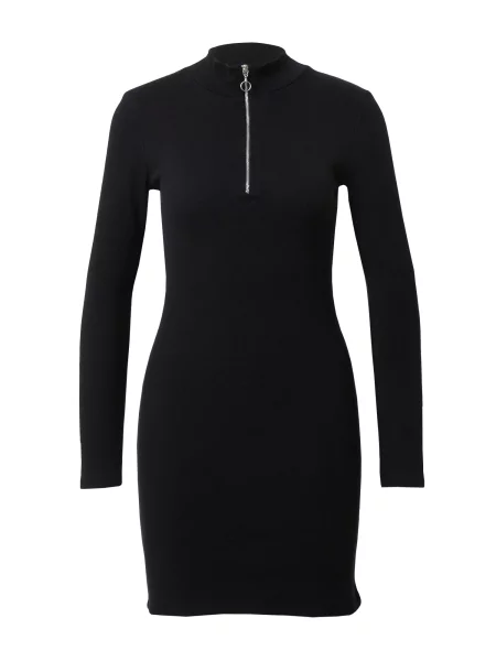 Megzta mini suknelė About You juoda