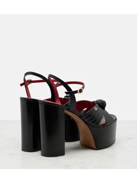 Sandale Valentino Garavani din piele cu platformă negru