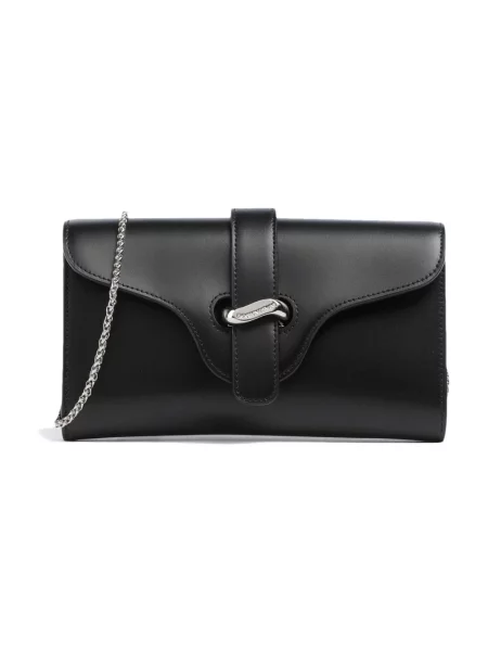 Torebka skórzana Emporio Armani czarna