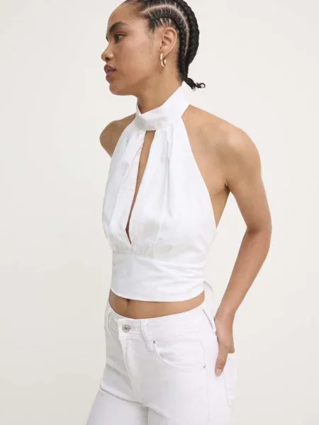 Ленена блуза Answear Lab бяло