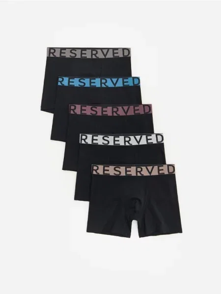 Reserved Set de 5 perechi de boxeri long negru