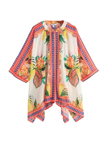 Next Rochie de plaja albastru regal / galben / roșu deschis / murdar alb