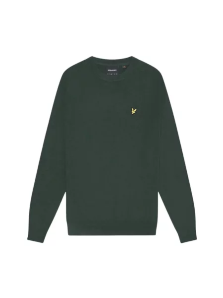 Sweter Lyle & Scott z okrągłym dekoltem zielony