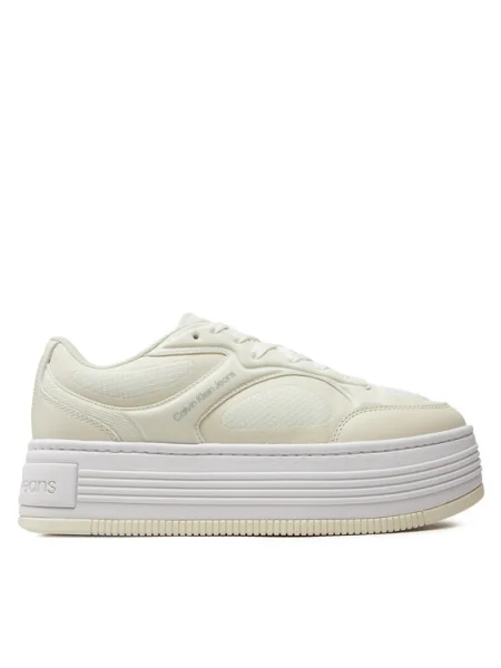 Маратонки Calvin Klein Jeans BOLD PLATF LOW LACE MIX IN MTL бяло