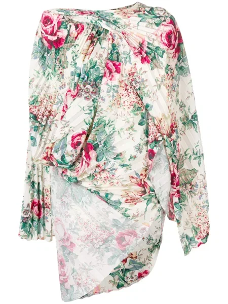 Bluză Junya Watanabe cu model floral cu imagine asimetrică alb