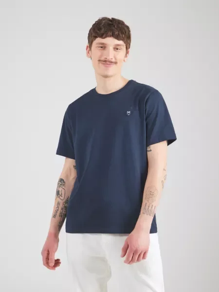 KnowledgeCotton Apparel Tricou Alder închis albastru