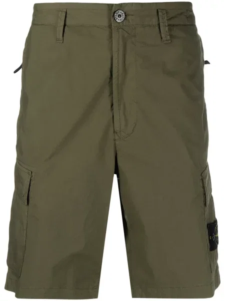 Pantaloni scurți cargo Stone Island cu strasuri stretch verde