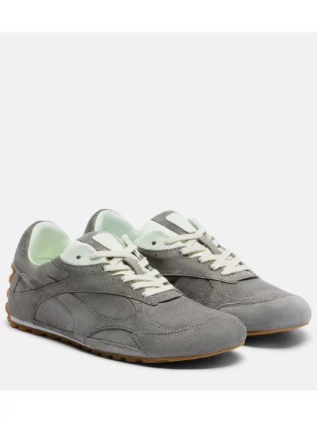 Sneakerși Bottega Veneta din piele de căprioară gri