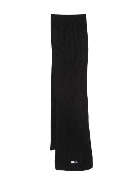 Fular Karl Lagerfeld cu broderie negru