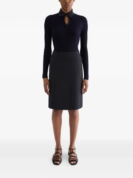 Vilnonis midi sijonas Jil Sander a eilutė juoda