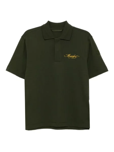 Polo Moncler cu broderie verde