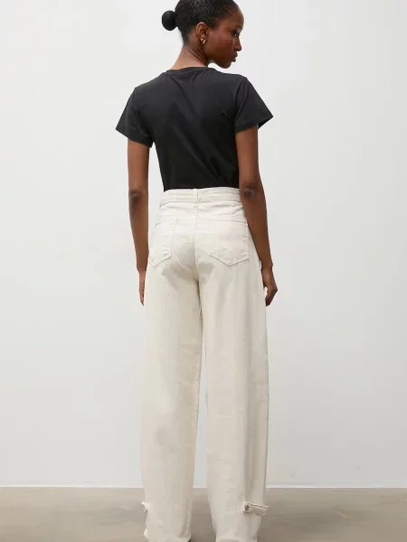 Answear.LAB jeansy straight beżowe