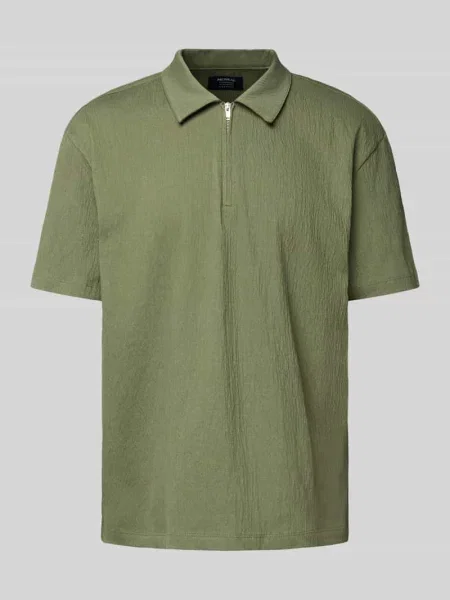 Koszulka polo o kroju regular fit z krótkim zamkiem błyskawicznym Mcneal