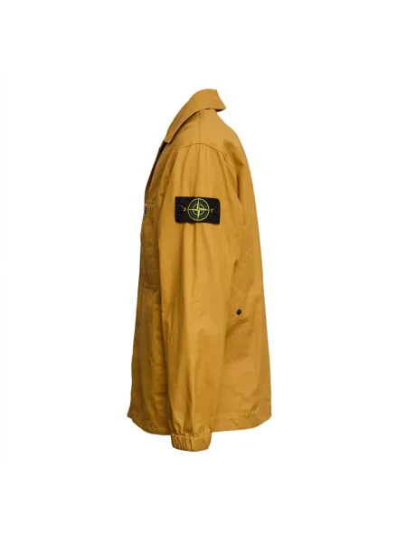 Kurtka koszulowa Stone Island z kamieniami dwustronna żółta