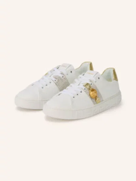Versace Sneakersy Z Kamieniami Ozdobnymi weiss białe