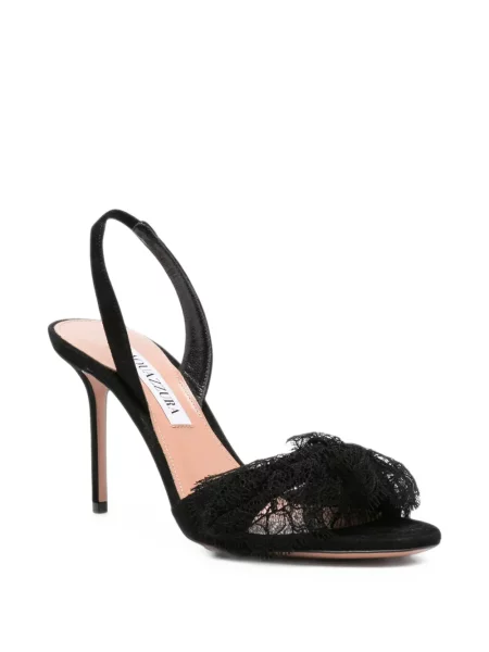 Sandale Aquazzura din dantelă slingback negru