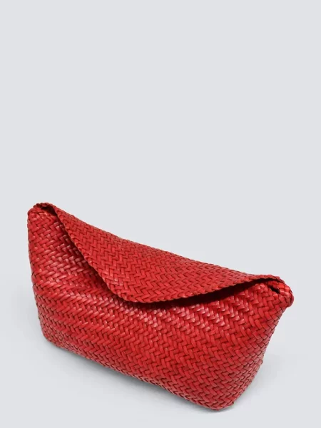Dragon Diffusion Torebki Kobieta ONE SIZE Skóra Diagonal Weave Flap Corsina bag czerwony