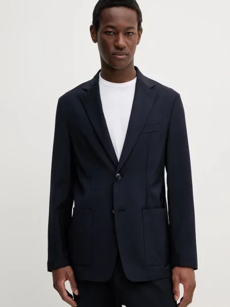 Volnen suknjič BARENA VENEZIA Camicia Mola mornarsko modra