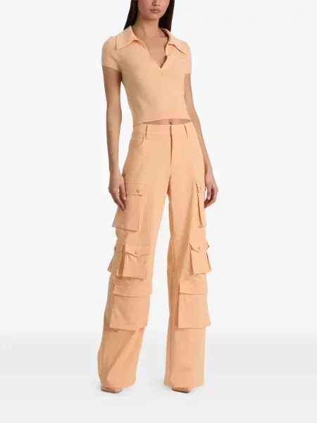 S ovratnikom polo majica Alice + Olivia narančasta