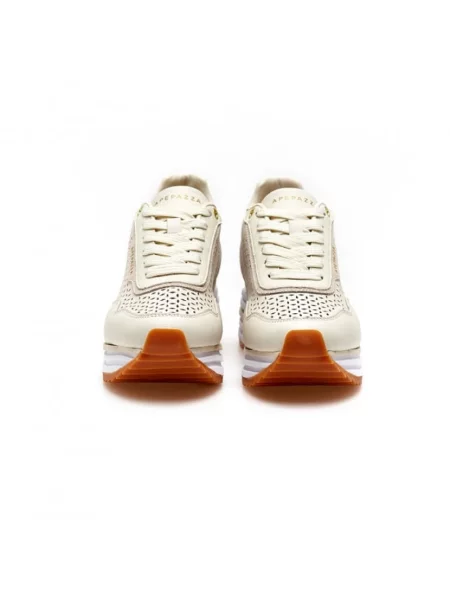Sneakersy Apepazza skórzane na koturnie białe