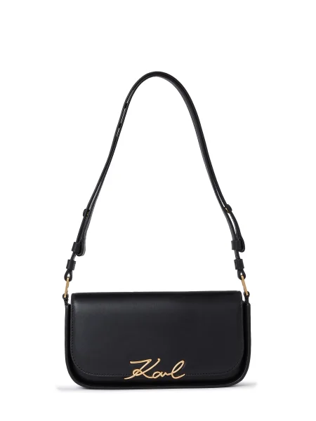 Geanta de piele Karl Lagerfeld K/Signature negru