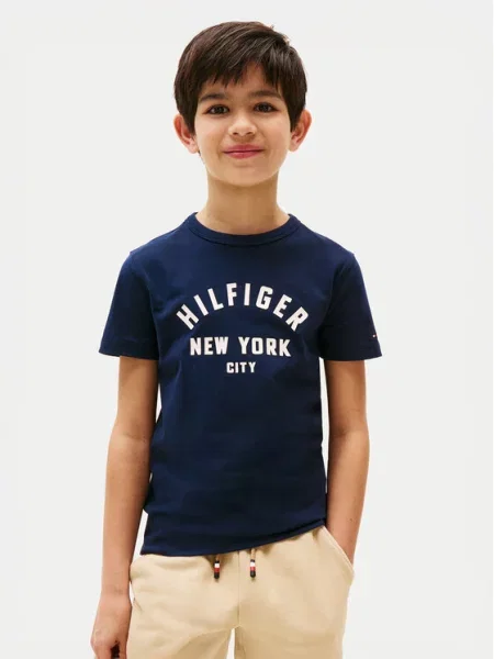 Tommy Hilfiger T-shirt Curved Graphic Tamnoplava bijela