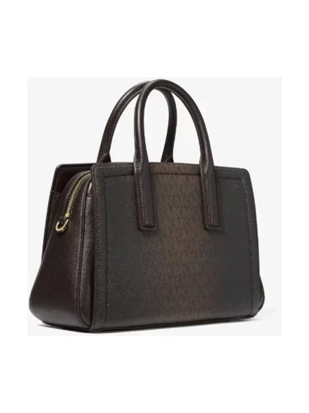 Torebka crossbody Michael Kors z logo skórzana brązowa