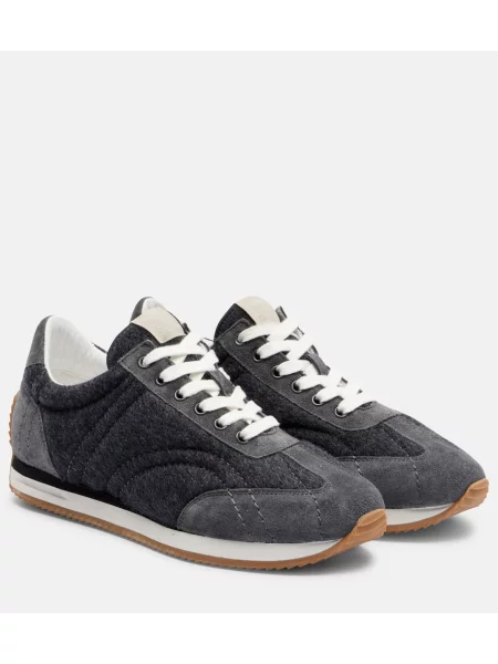 Sneakerși Toteme din piele de căprioară gri
