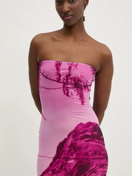 Desigual sukienka LAKECOMO L midi dopasowana różowy