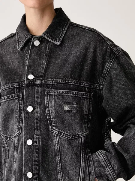 Tommy Jeans дънково яке дамско с черно