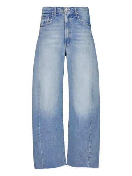 Jeansy Mother o krotszym kroju niebieskie