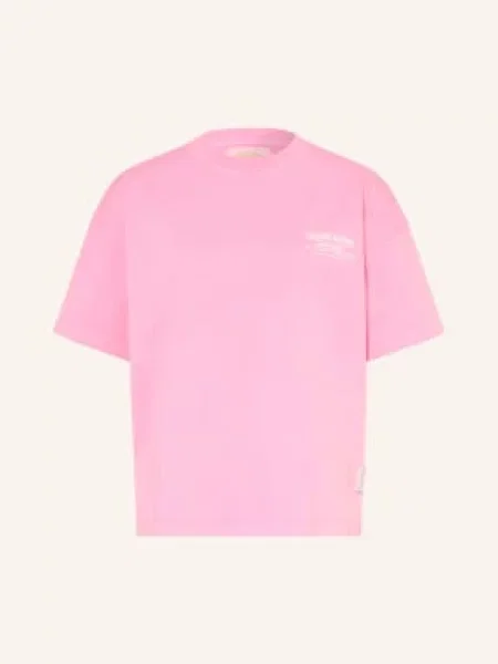 Oversize’owy T-shirt z nadrukiem logo Another Cotton Lab różowa