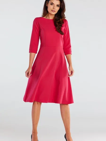 Midi obleka Awama rdeča