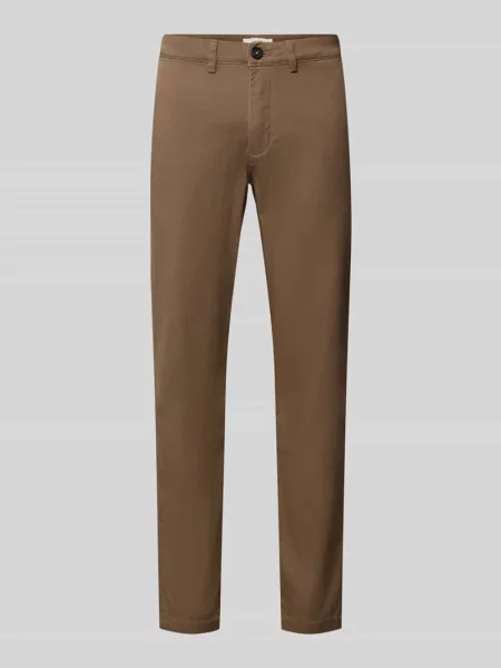 Chinosy o kroju slim fit z mieszanki bawełny model GABARDINE' Selected Homme