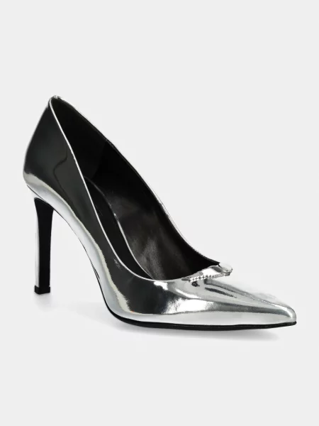 Pantofi cu toc Zadig&voltaire din piele argintiu