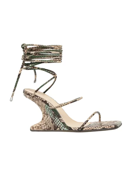 Rick Owens Lilies Cantilever 8 sandały na koturnie skórzane brązowe