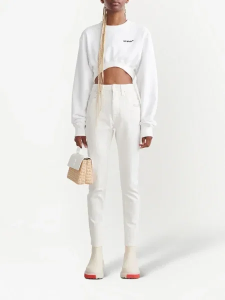 Pantaloni Off-white alb