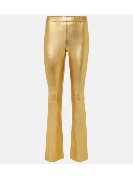 Pantaloni Stouls din piele lungi auriu