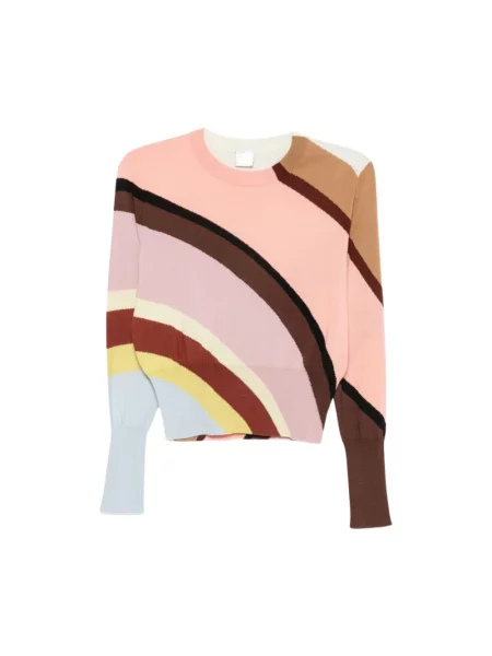 Dzianinowy sweter Paul Smith w paski z paskiem