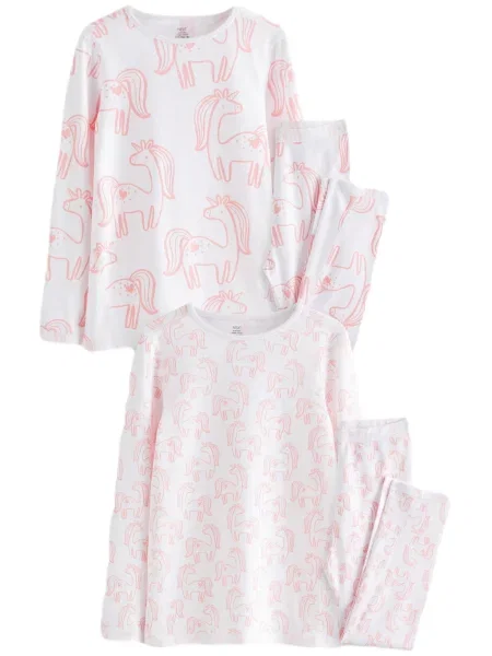 Next Pijamale roz alb