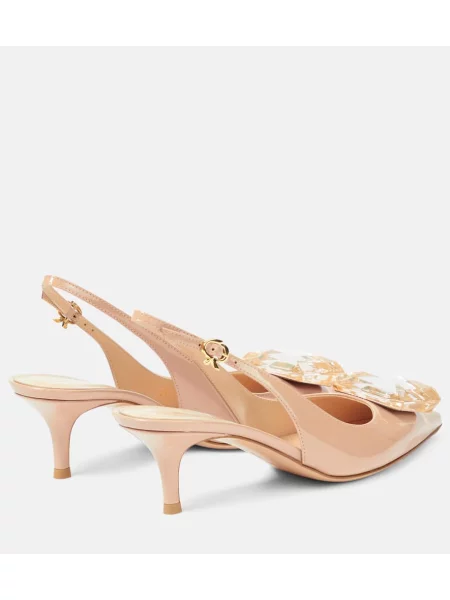 Pantofi cu toc Gianvito Rossi din piele de lac slingback