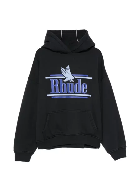 Hanorac cu glugă Rhude cu imagine negru